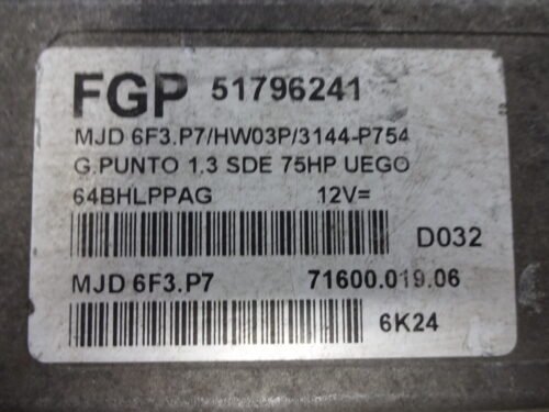 Centralita del motor FIAT 51796241 MJD6F3P7 7160001906 MJD6F3.P7 71600.019.06