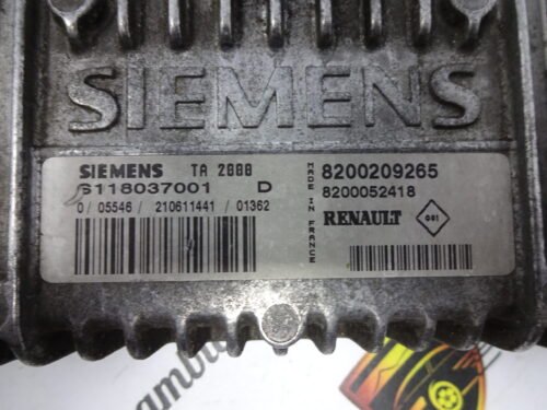 Centralita del motor Renault Clio S118037001D 8200209265 8200052418