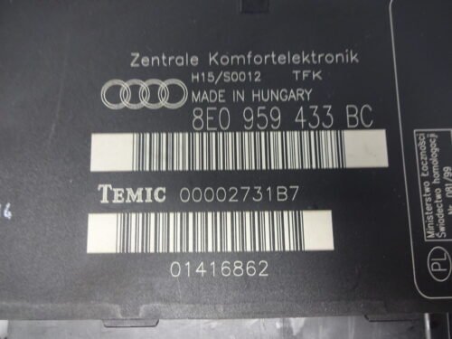 8E0959433BC 8EO959433BC 00002731B7 Confort Audi A4 B6 H11/S0010 TFK 8E0959433BC 8EO959433BC 00002731B7