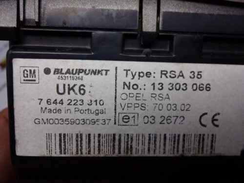 Interruptor RADIO CONTROL  OPEL ASTRA 13303066 7644223310 RSA35 BLAUPUNKT