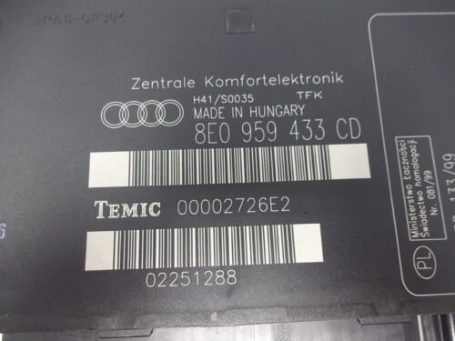 Controlador Confort AUDI A4 8E0959433CD 8EO959433CD 00002726E2
