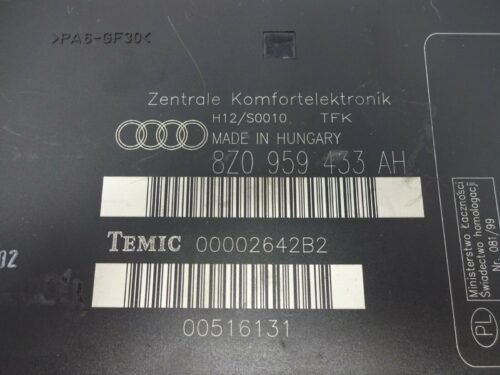 Controlador Confort Audi A2 8Z 8Z0959433AH H12/S0010 TEMIC 00002642B2