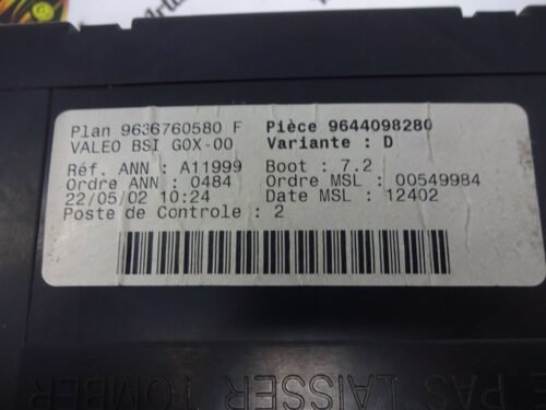 Caja de fusibles Peugeot BSI G0X-00 9644098280 9636760580F 9636760580 F