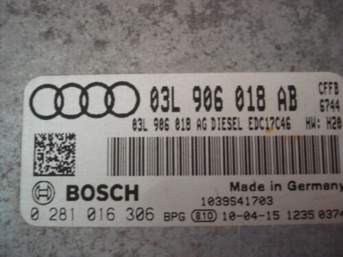 Centralita del motor AUDI A3 03L906018AB 0281016306 03L 906 018 AB
