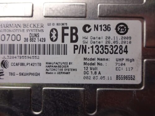 Modulo de control de Bluetooth OPEL Astra 13353284 85596552