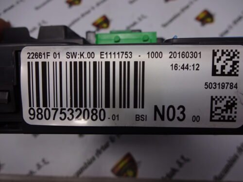 Caja de fusibles  Peugeot Citroen 9807532080-01 9807532080 BSI N03