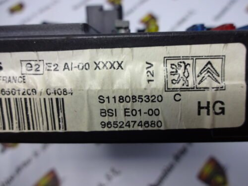BSI Caja de fusibles Citroën Peugeot  BSI E01-00 S118085320C  9652474680