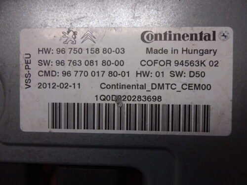 Centralita Citroen Peugeot  HW 9675015880-03 SW 9676308180-00 CMD 9677001780-01