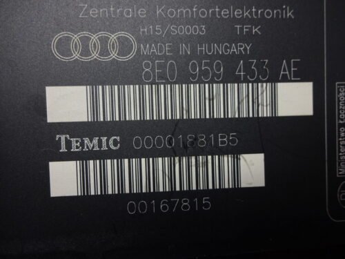 Modulo Electrónico Confort Audi A4  8E0959433AE 8EO959433AE H15/S0003 00001881B5