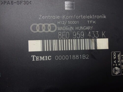 8E0959433K 8EO959433K 00001881B2 H12/S0001 Modulo Electrónico Confort Audi A4 8E0959433K 8EO959433K 00001881B2 H12/S0001