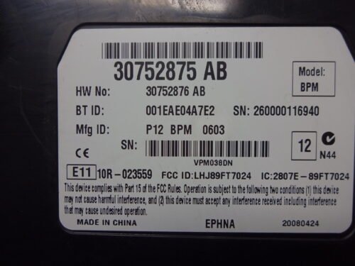 Centralita Bluetooth Teléfono VOLVO  30752875AB 30752875 AB 30752876AB 30752876 AB