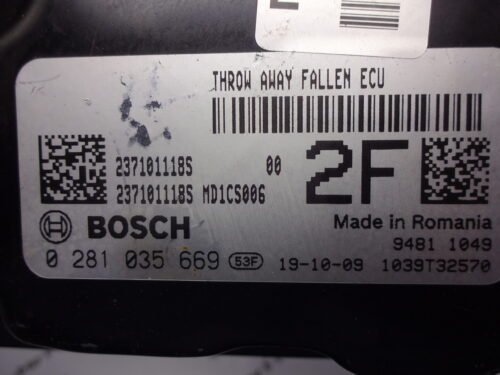 Centralita del motor  Nissan Qashqai 0281035669 237101118S MD1CS006 NEC999-075