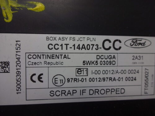 CC1T14A073CC CC1T-14A073-CC 5WK50309D Caja de fusibles FORD TRANSIT CC1T14A073CC CC1T-14A073-CC 5WK50309D
