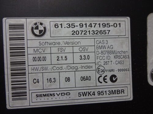 Unidad de control  BMW 6135914719501 61.35-9147195-01 5WK49513MBR