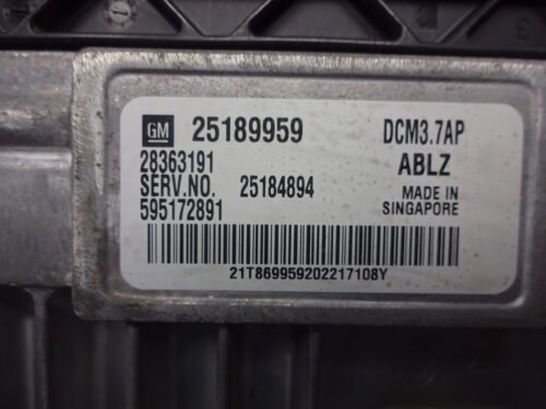 Centralita del motor Chevrolet CRUZE 25189959 25184894 28363191 595172891 DCM3.7AP