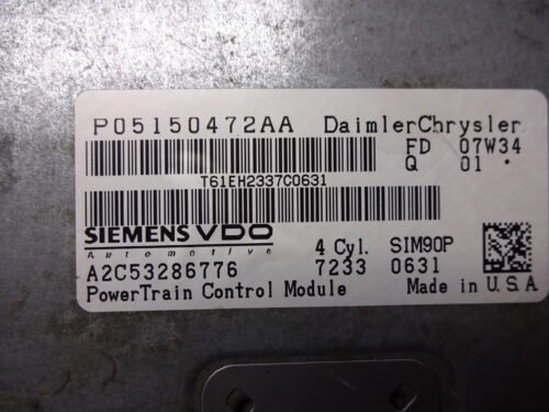 Centralita del motor CHRYSLER SEBRING P05150472AA A2C53286776 Q01 FD 07W34