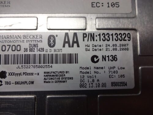 Centralita Bluetooth Teléfono Opel Insignia 13313329 366821429