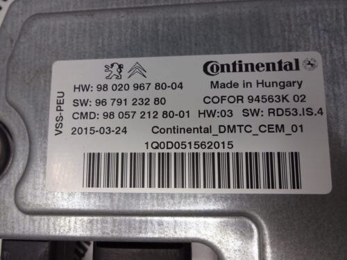 Unidad de control CITROEN 9801739380 9802096780-04 9679123280 9805721280-01