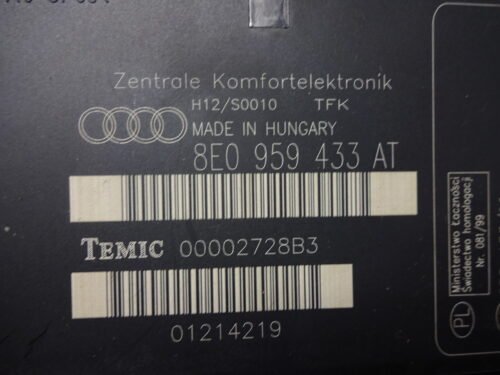 Modulo Electrónico Confort  Audi A4 8E0959433AT 8EO959433AT 00002728B3