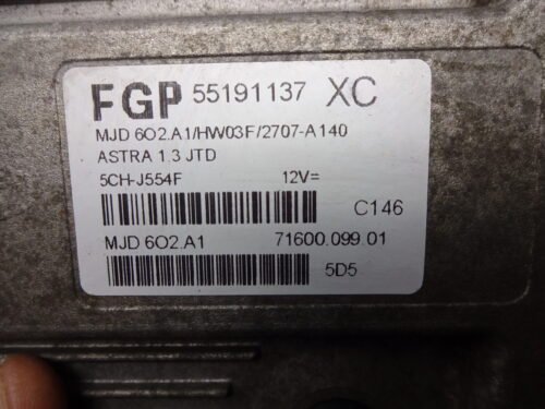 Centralita del motor  Opel Astra H 55191137 XC 7160009901 MJD6O2A1