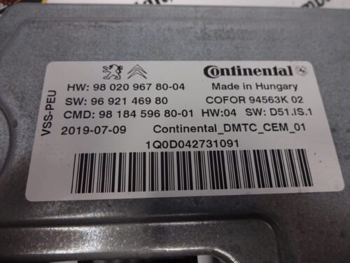 Unidad de control CITROEN 9692146980 9802096780-04 9801739380-02 9818459680-01