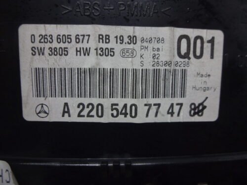 Cuadro de instrumentos  Mercedes S-Klasse W220 A2205407747 0263605677 Q01
