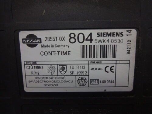Unidad de control  NISSAN Terrano 28551OX804 5WK48530