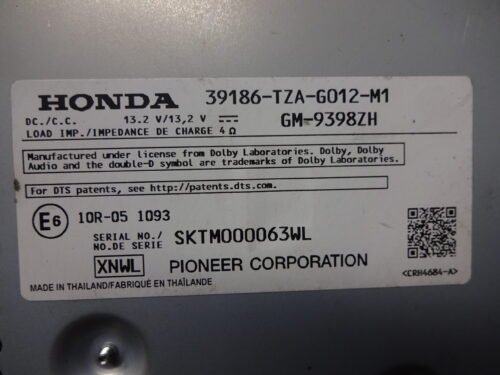 Amplificador HONDA 39186-TZA-G012-M1 39186TZAG012M1 GM-9398ZH