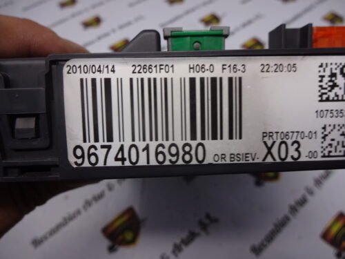 BSI Caja de fusibles Citroën C3 9674016980 BSIEV-X03