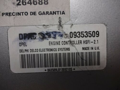 Centralita del motor Opel Astra Corsa Zafira 09353509 HSFI-2.1