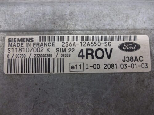 Centralita del motor Ford Fiesta 2S6A12A650SG S118107002K 2S6A-12A650-SG