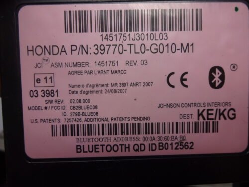 Unidad de control Honda Accord 39770TL0G010M1 39770-TL0-G010-M1