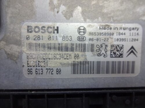 Centralita del motor Peugeot 307 Citroen C4 0281011863 9661377280 EDC16C34 9653958980