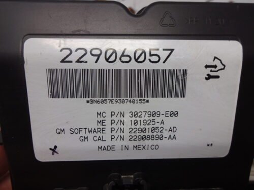Unidad de control OPEL INSIGNIA 22906057 3027909-E00 22901052-AD 22908890-AA