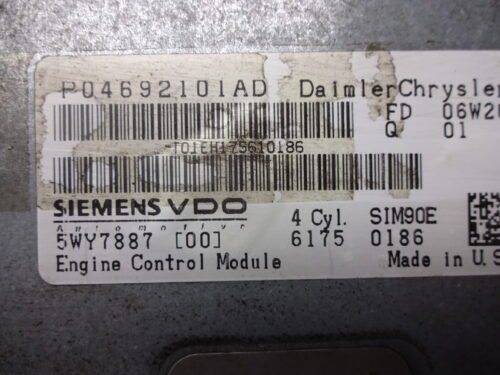 Centralita del motor Dodge Caliber P04692101AD 5WY7887