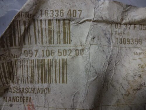 Tubo De Manguera De Refrigerante retorno Porsche 99710650200 (NEW)