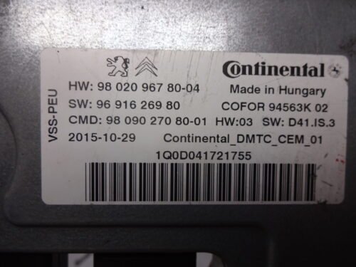 Control unit CITROEN 9691626980 9802096780-04 9809027080-01