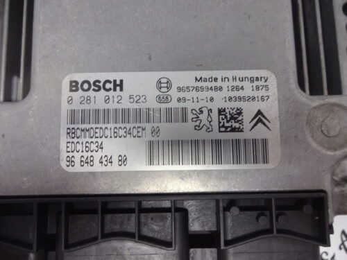 Centralita del motor Peugeot 207 0281012523 9664843480 EDC16C34