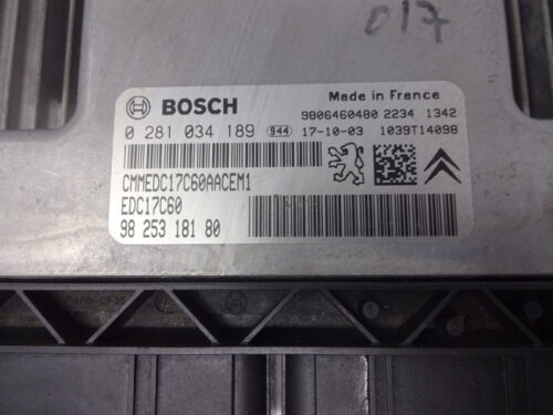 Centralita del motor Peugeot CITROEN 0281034189 9825318180 EDC17C60