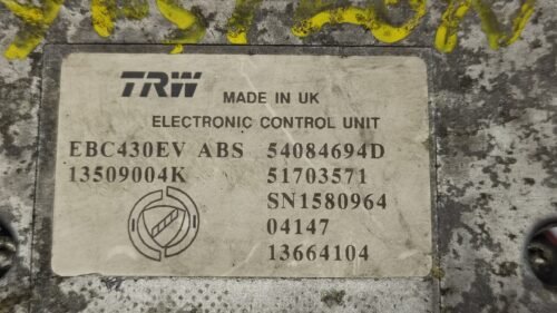ABS Lancia Ypsilon 13509004k 54084694d 51703571 SN1580964 13664104