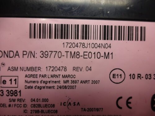 Unidad de control Honda 39770TM8E010M1 39770-TM8-E010-M1