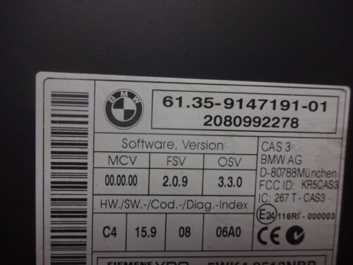 Módulo de control BMW 61.35-9147191-01 6135914719101