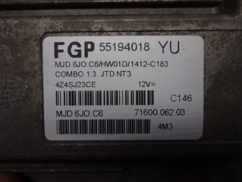 Centralita del motor OPEL COMBO 55194018 MJD6JOC6 7160006203