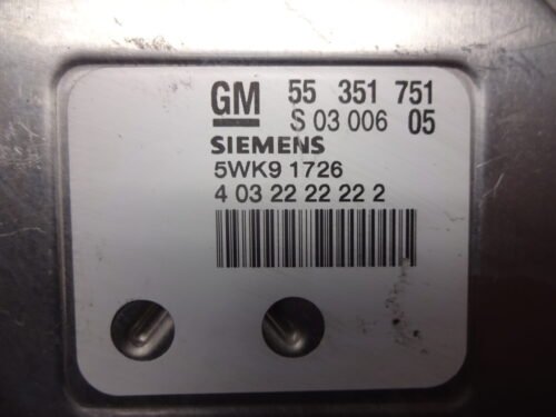 55351751 SIEMENS 5WK91726 Centralita del motor Opel Corsa Astra Vectra Zafira 55351751 SIEMENS 5WK91726