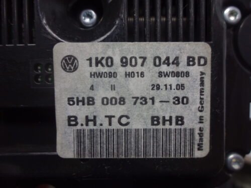 A/C System / Clima panel de control  VW Golf Jetta Touran 1K0907044BD 1KO907044BD 5HB008731-30