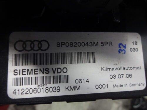 A/C System / Clima panel de control AUDI A3 8P0820043M 8PO820043M  412206018039