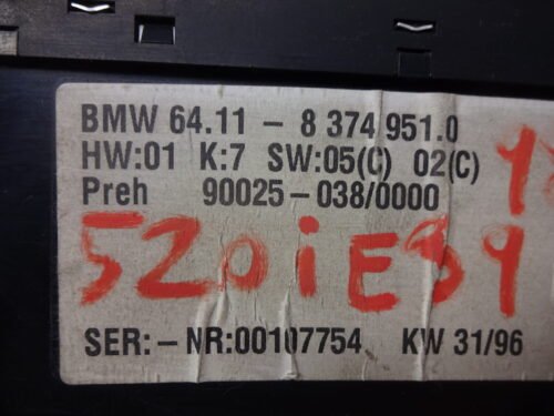 Clima panel de control  BMW 5 E39 641183749510 64.11-8374951.0