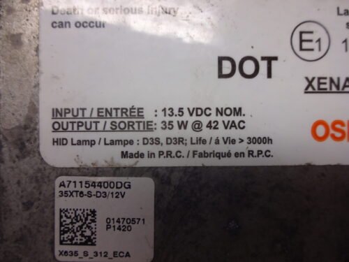 Controlador de Xenon  XENAELECTRON  13.5 VDC NOM DOT