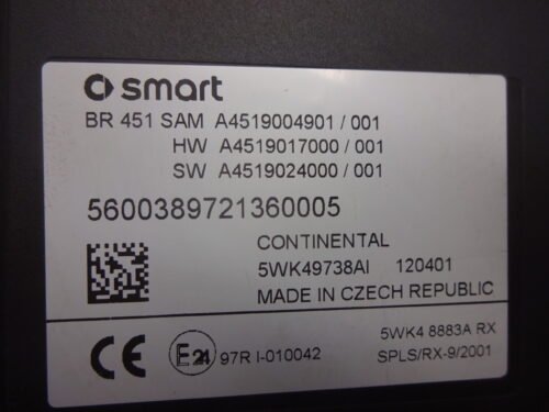 Caja de fusibles BSI  Smart Fortwo A4519004901 A4519017000 A4519024000 5WK49738AI