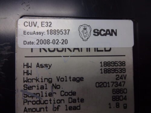 Centralita  control unit Scania 1889537 1889538 1889539
